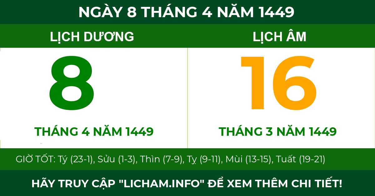 lịch âm ngày 8 tháng 4 năm 1449