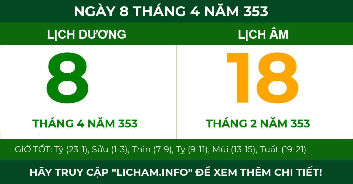 lịch âm ngày 8 tháng 4 năm 353