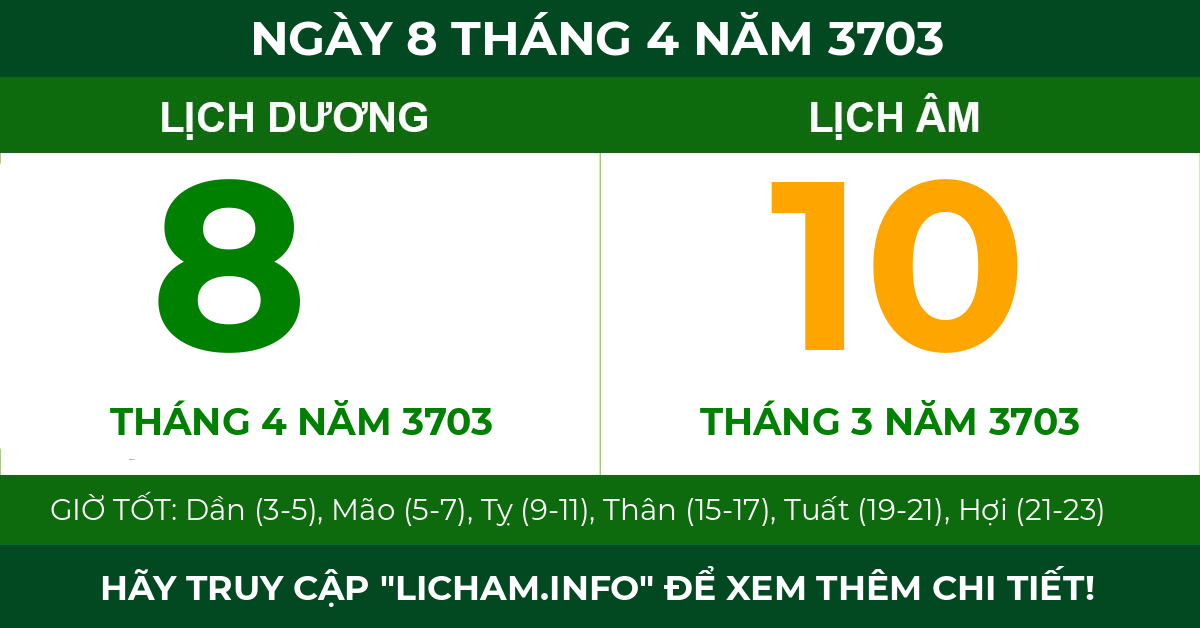 lịch âm ngày 8 tháng 4 năm 3703
