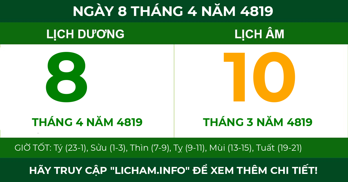 lịch âm ngày 8 tháng 4 năm 4819