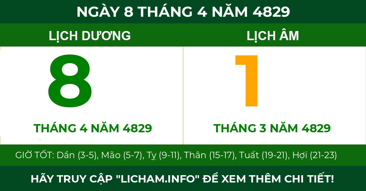 lịch âm ngày 8 tháng 4 năm 4829
