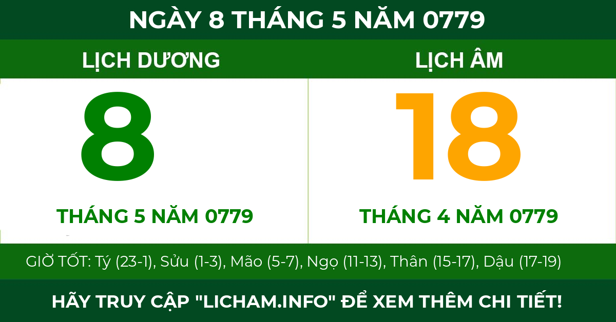 lịch âm ngày 8 tháng 5 năm 0779