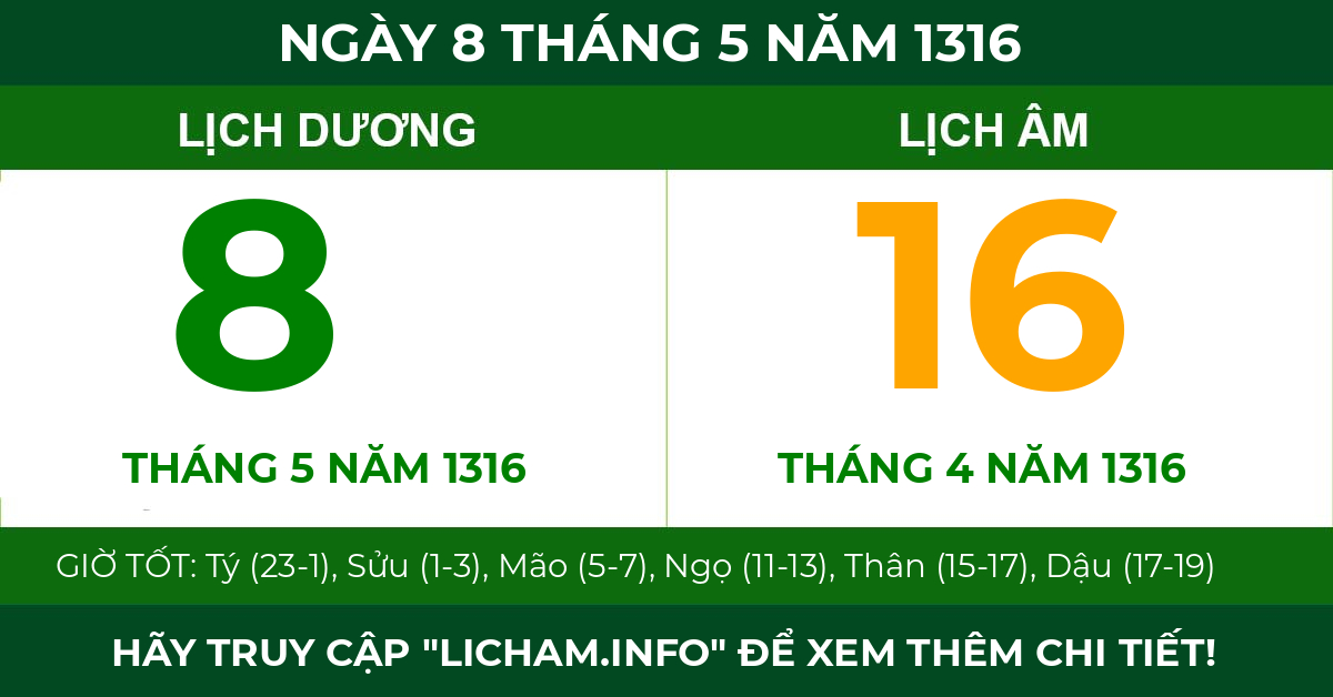lịch âm ngày 8 tháng 5 năm 1316
