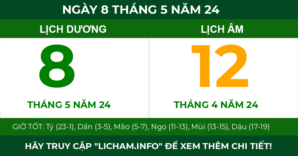 lịch âm ngày 8 tháng 5 năm 24