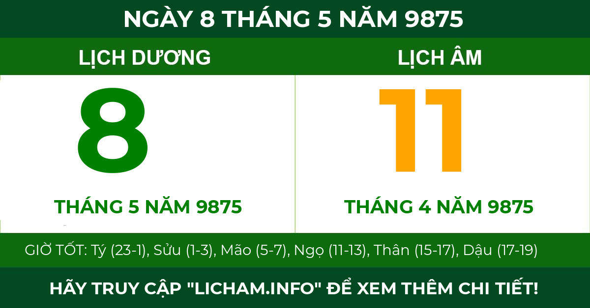 lịch âm ngày 8 tháng 5 năm 9875