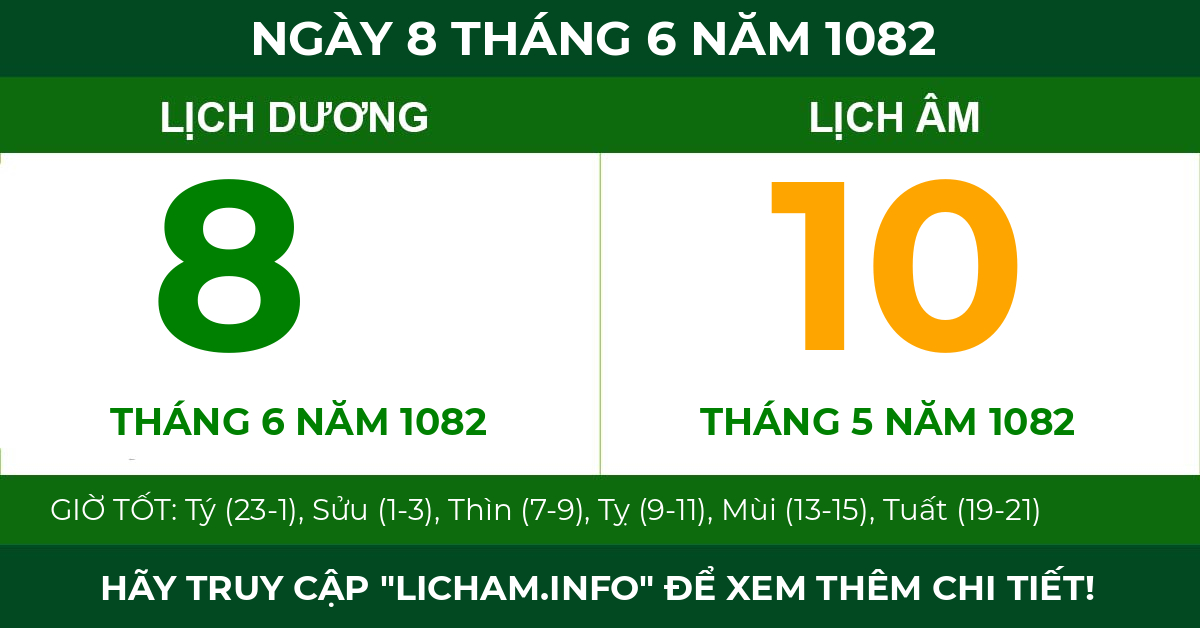 lịch âm ngày 8 tháng 6 năm 1082