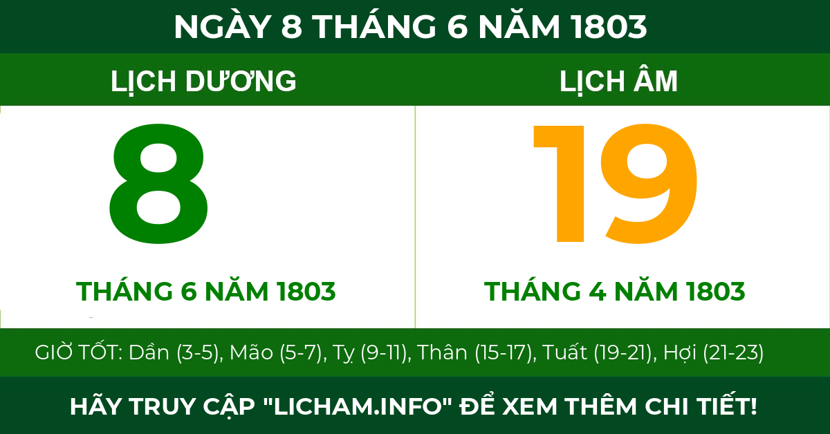 lịch âm ngày 8 tháng 6 năm 1803