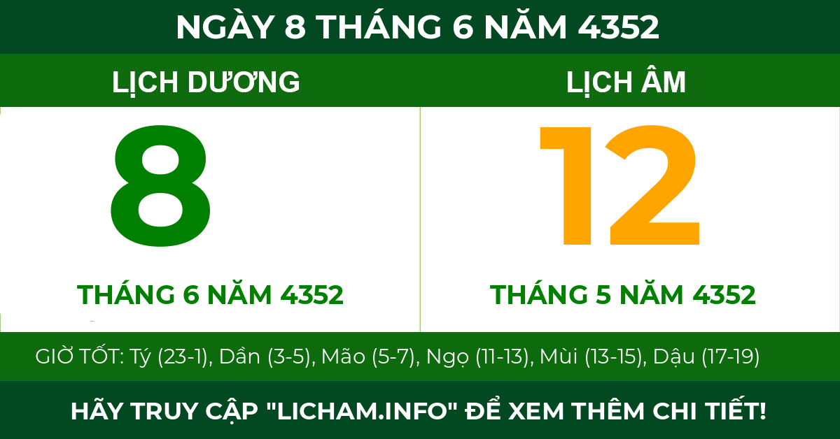 lịch âm ngày 8 tháng 6 năm 4352