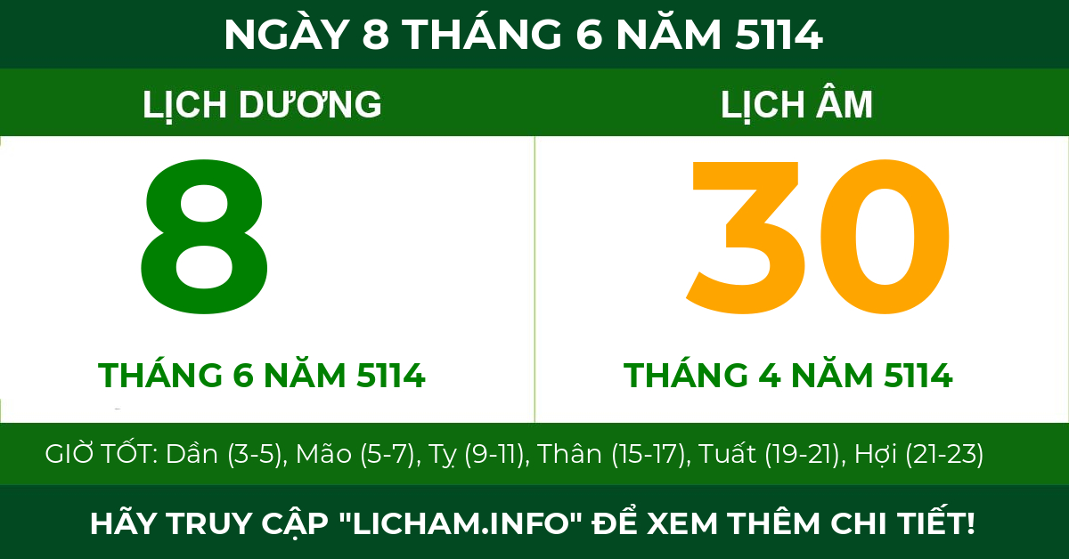 lịch âm ngày 8 tháng 6 năm 5114