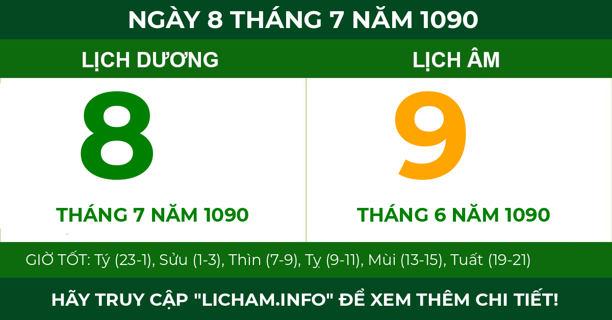 lịch âm ngày 8 tháng 7 năm 1090