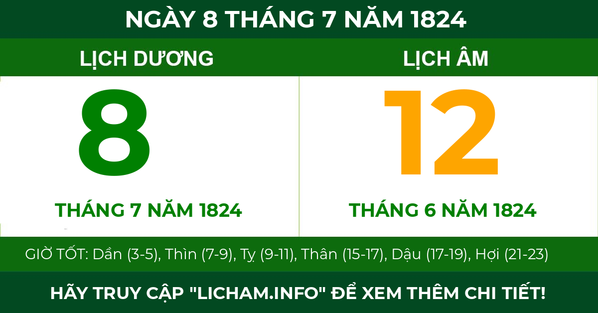lịch âm ngày 8 tháng 7 năm 1824