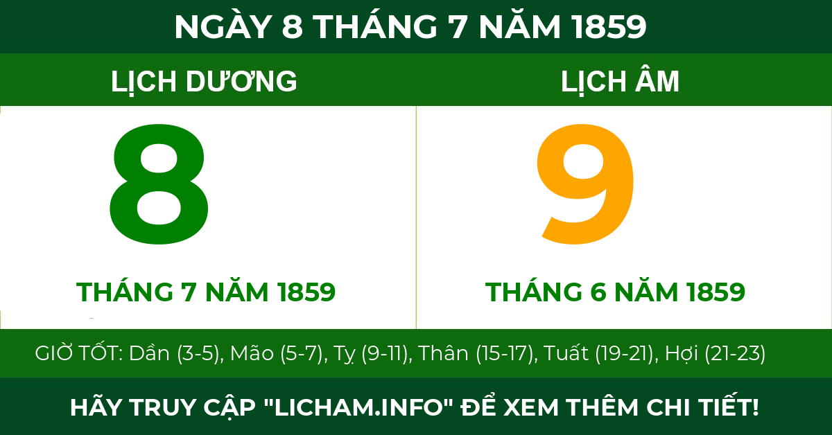 lịch âm ngày 8 tháng 7 năm 1859