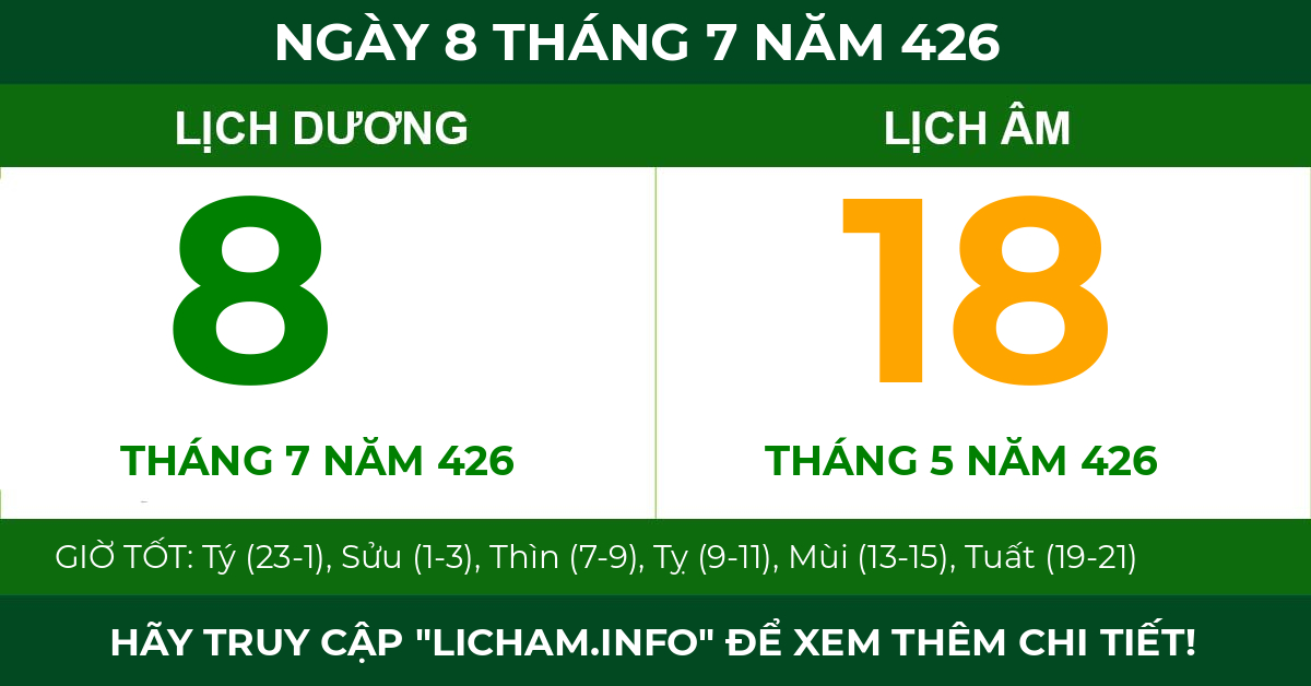 lịch âm ngày 8 tháng 7 năm 426