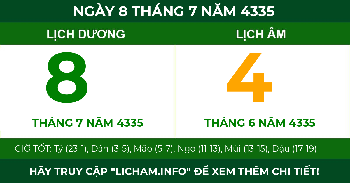 lịch âm ngày 8 tháng 7 năm 4335