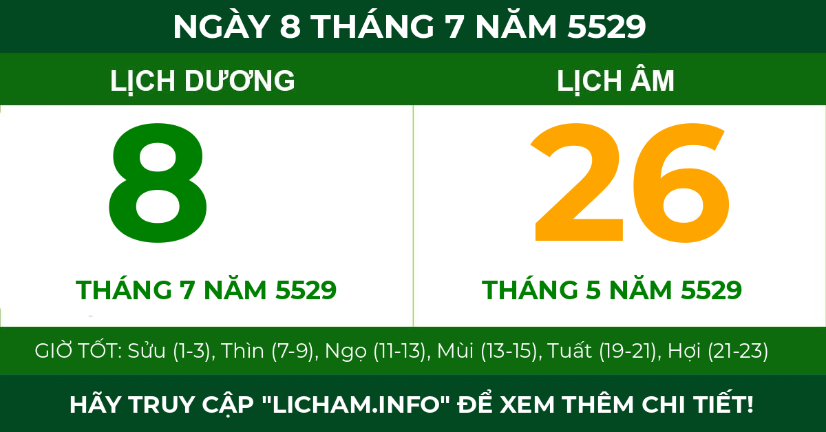 lịch âm ngày 8 tháng 7 năm 5529