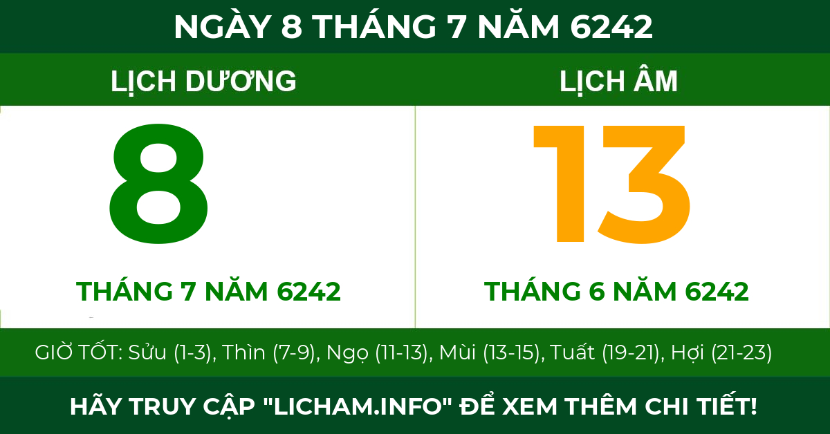 lịch âm ngày 8 tháng 7 năm 6242