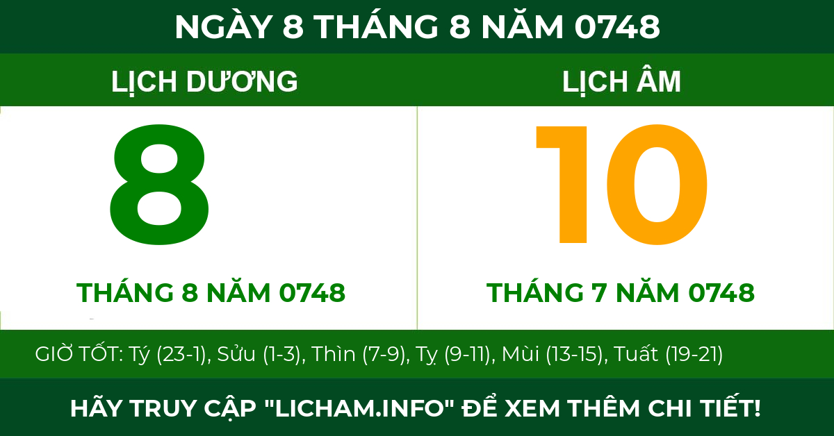 lịch âm ngày 8 tháng 8 năm 0748