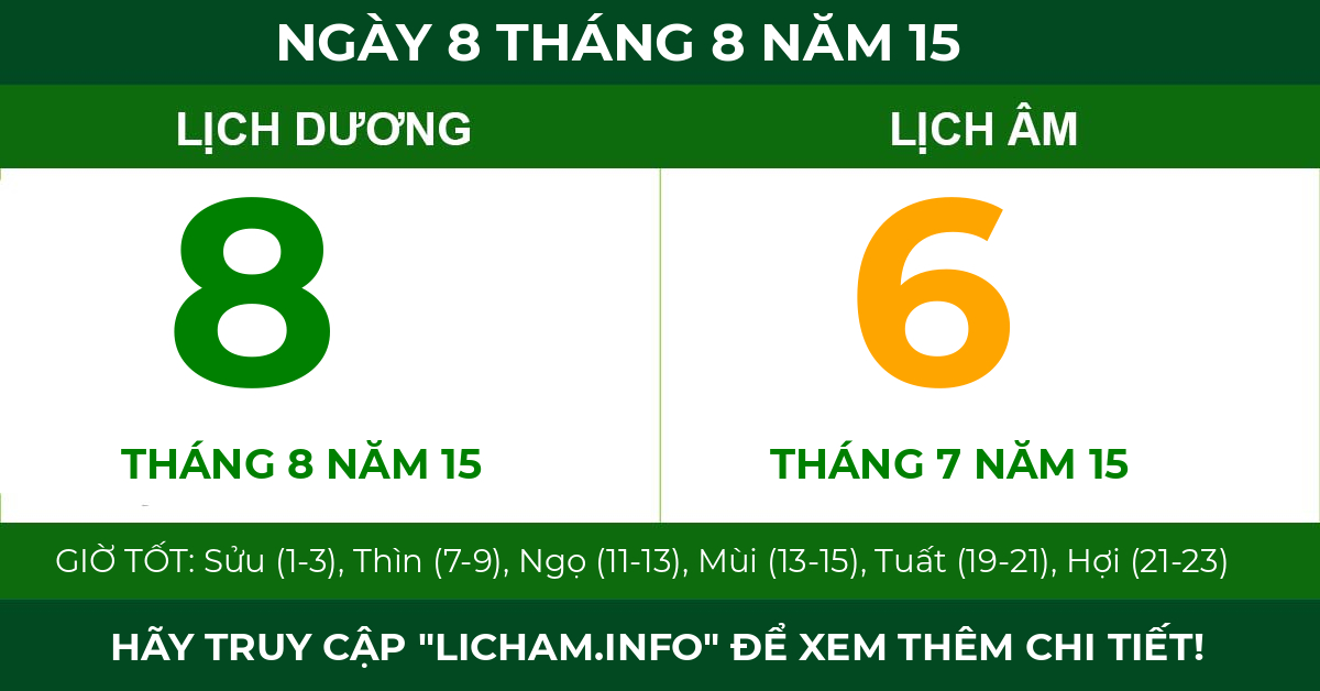 lịch âm ngày 8 tháng 8 năm 15
