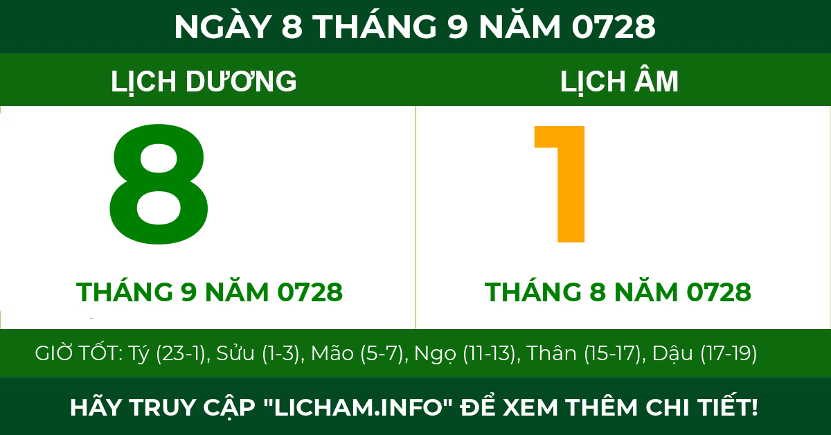 lịch âm ngày 8 tháng 9 năm 0728