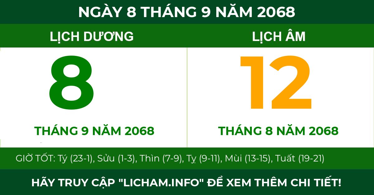 lịch âm ngày 8 tháng 9 năm 2068