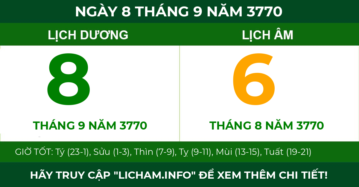 lịch âm ngày 8 tháng 9 năm 3770