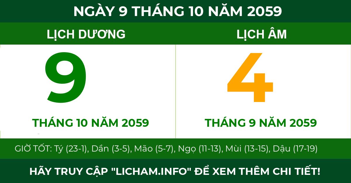 lịch âm ngày 9 tháng 10 năm 2059