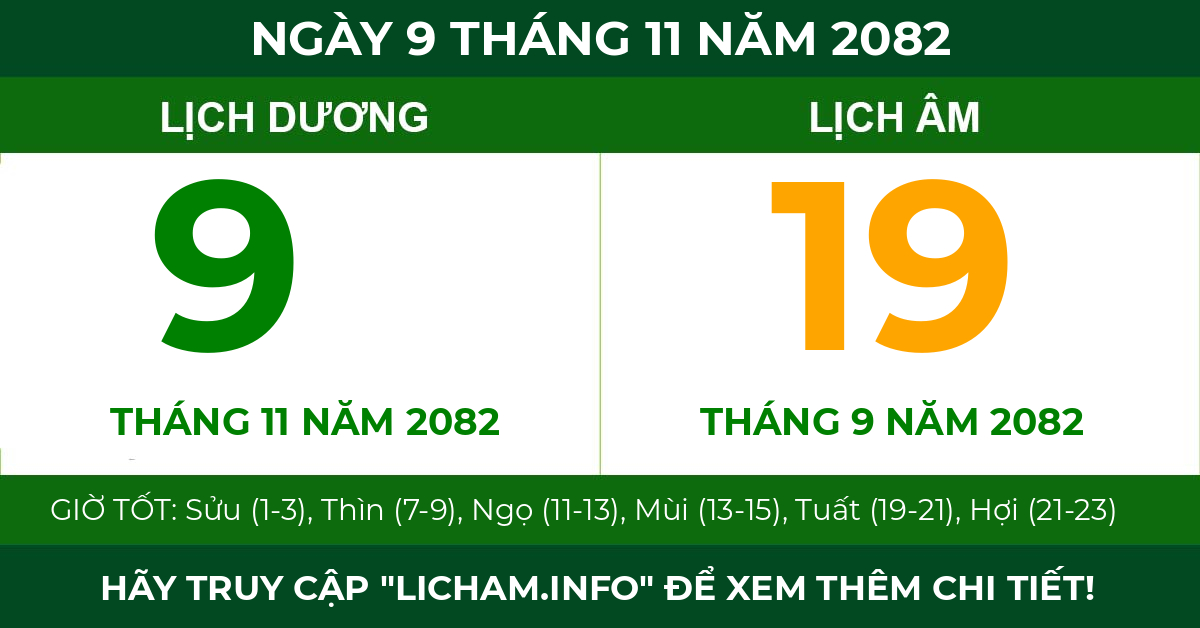 lịch âm ngày 9 tháng 11 năm 2082