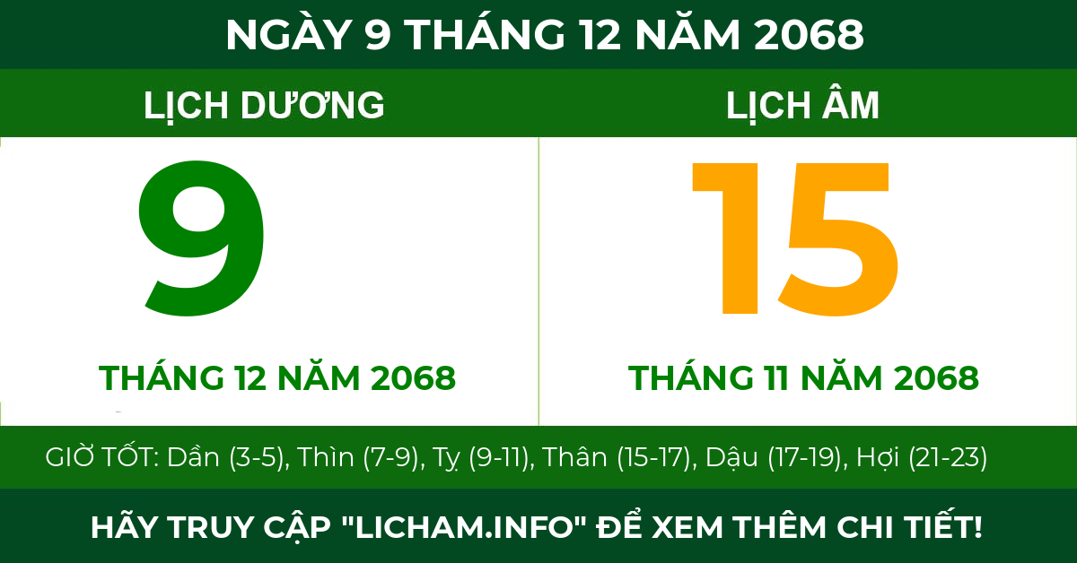 lịch âm ngày 9 tháng 12 năm 2068