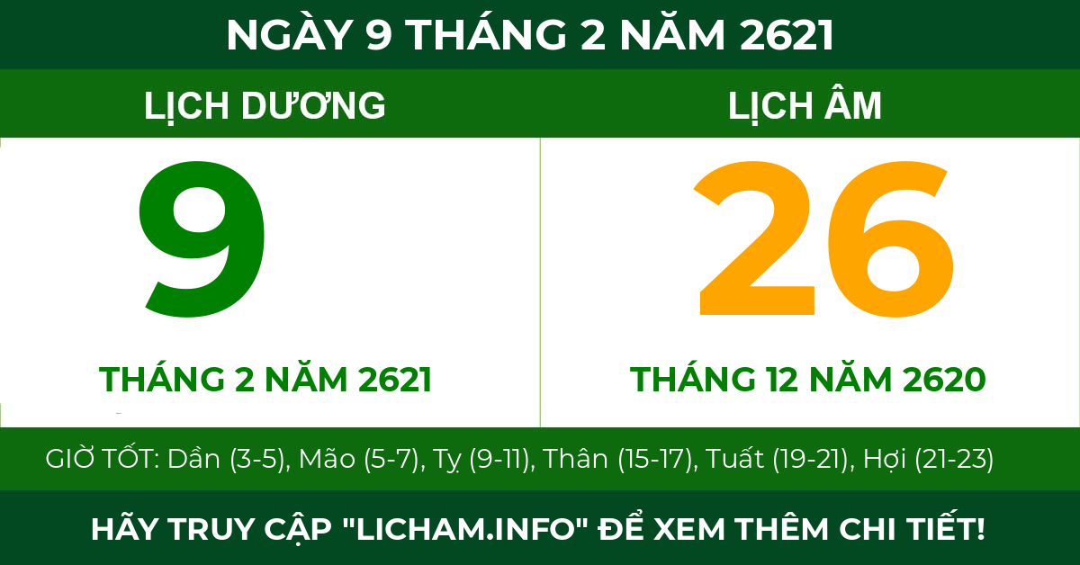 lịch âm ngày 9 tháng 2 năm 2621