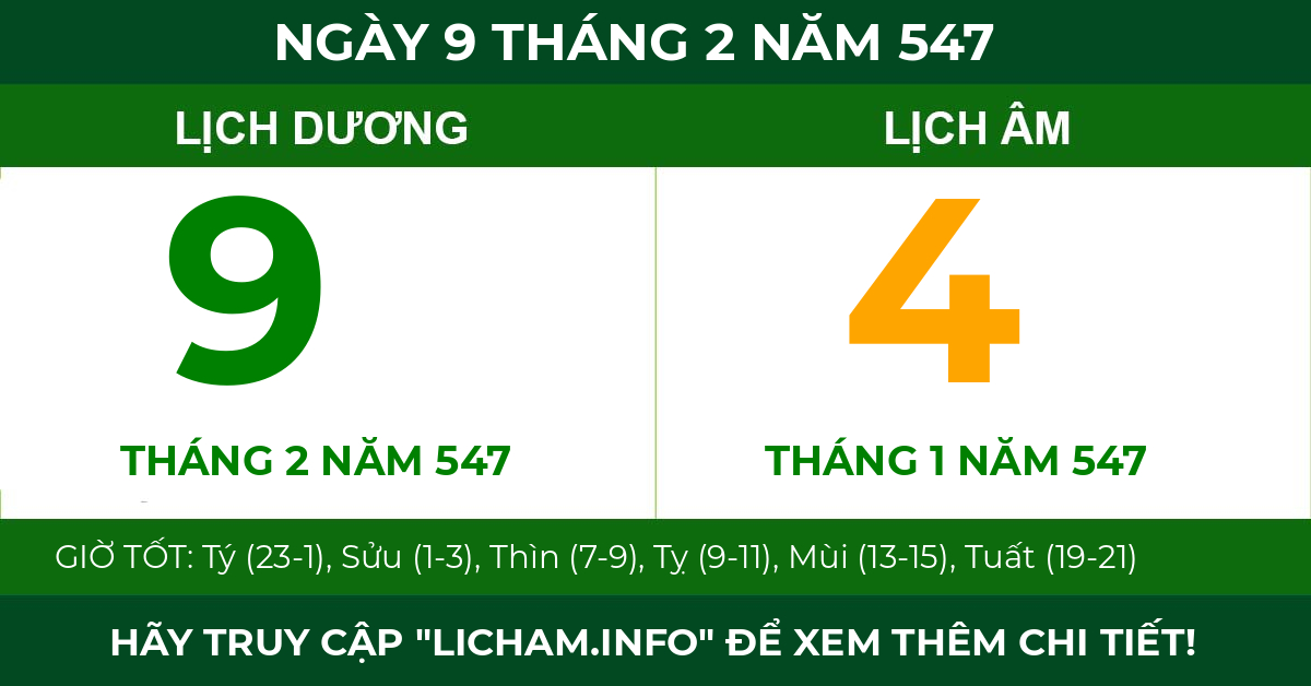 lịch âm ngày 9 tháng 2 năm 547
