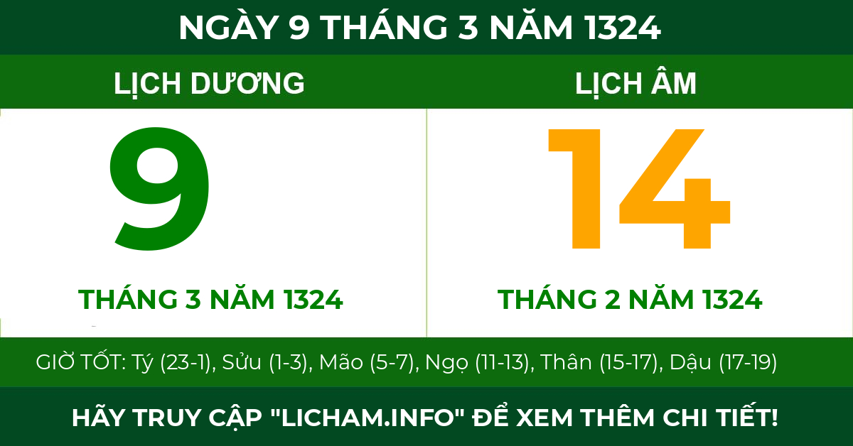 lịch âm ngày 9 tháng 3 năm 1324
