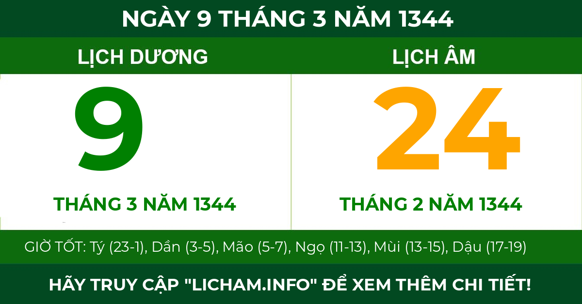 lịch âm ngày 9 tháng 3 năm 1344