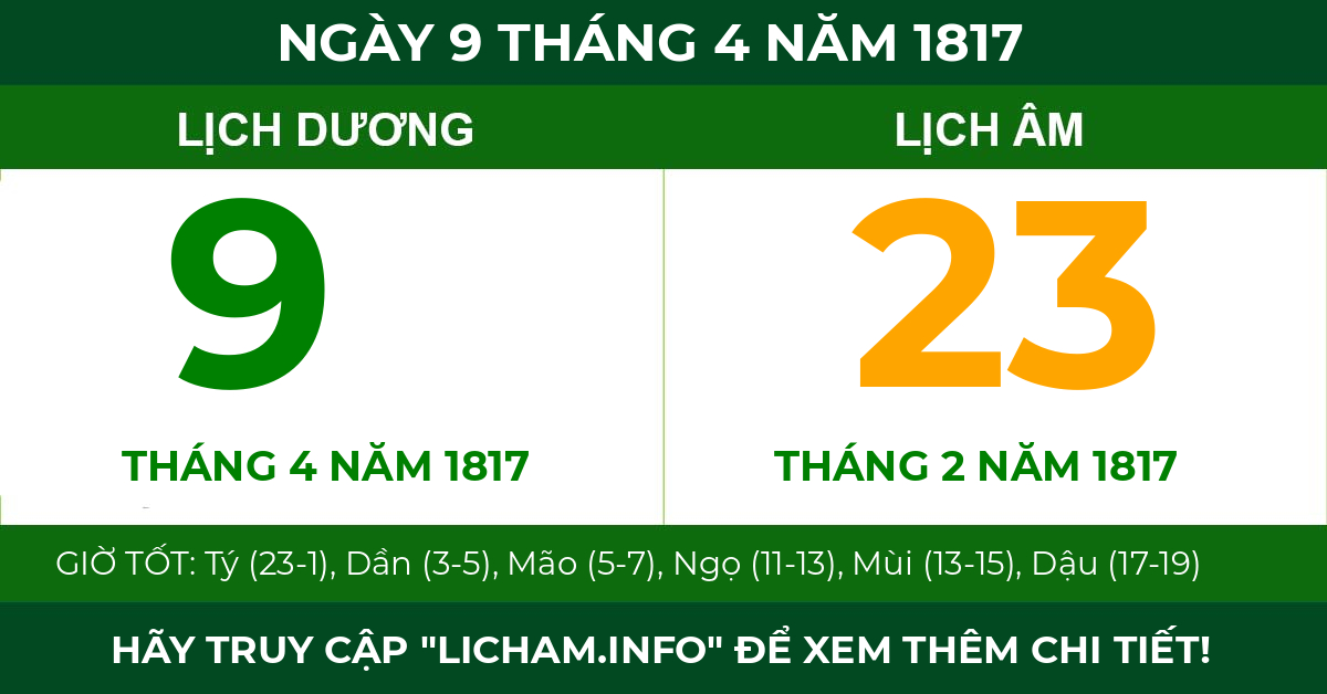lịch âm ngày 9 tháng 4 năm 1817