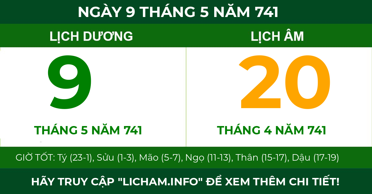 lịch âm ngày 9 tháng 5 năm 741