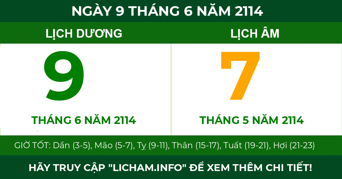 lịch âm ngày 9 tháng 6 năm 2114