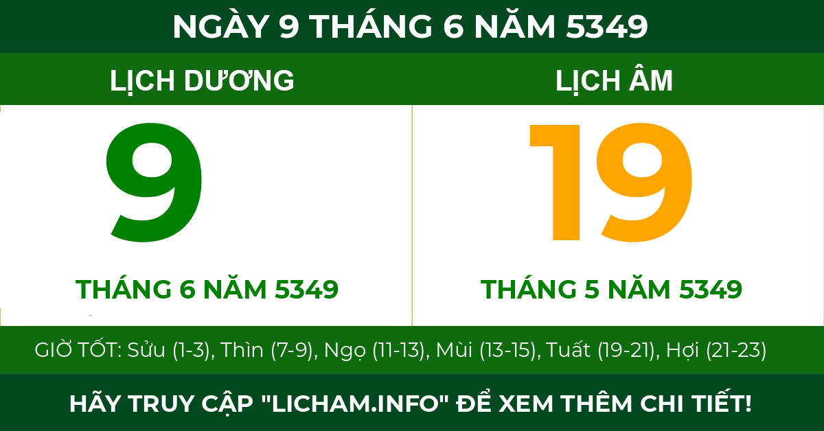 lịch âm ngày 9 tháng 6 năm 5349