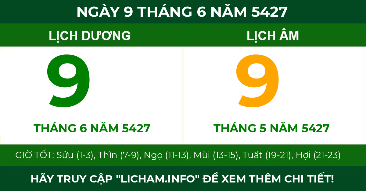 lịch âm ngày 9 tháng 6 năm 5427