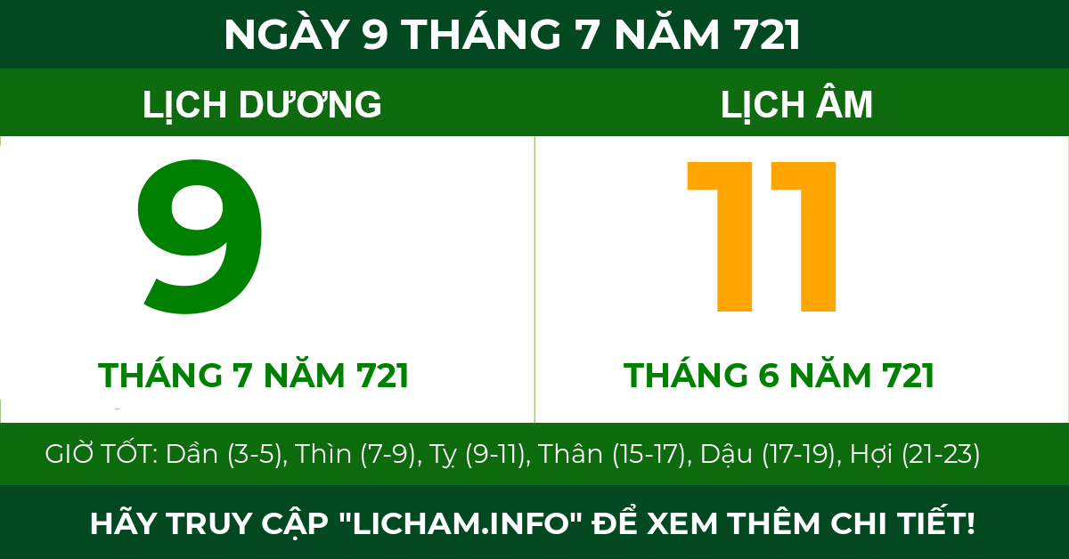 lịch âm ngày 9 tháng 7 năm 721