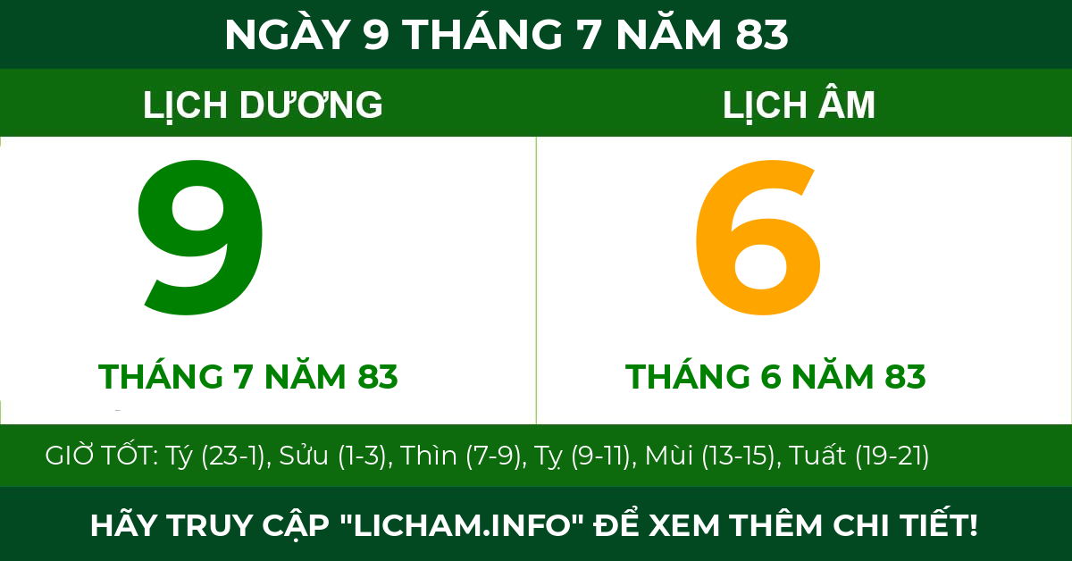 lịch âm ngày 9 tháng 7 năm 83