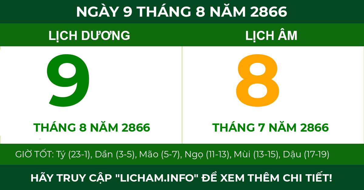 lịch âm ngày 9 tháng 8 năm 2866