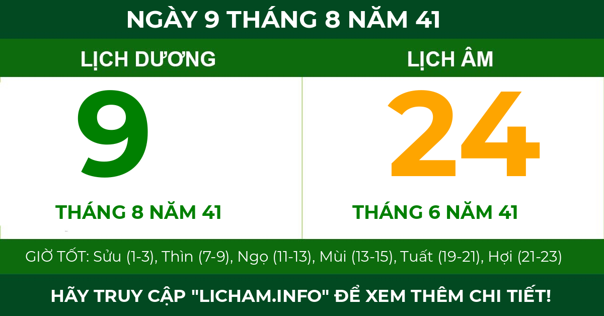 lịch âm ngày 9 tháng 8 năm 41